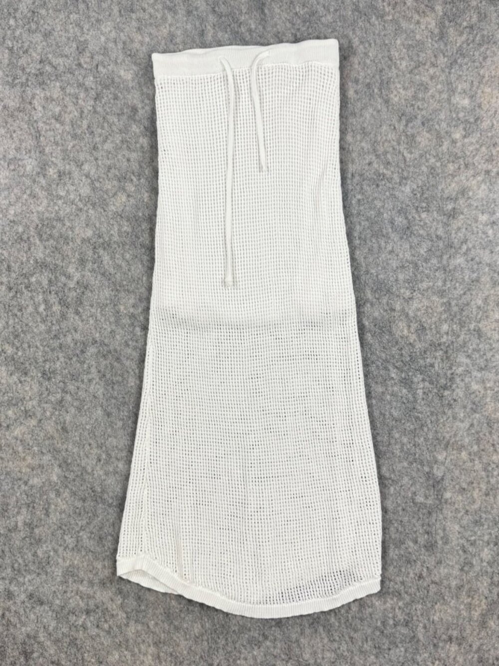 Miou Muse White Knit Skirt Midi Maxi Sz S Sheer Resort